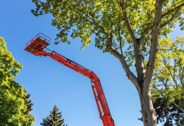 גיזום עצים עם מנוף
